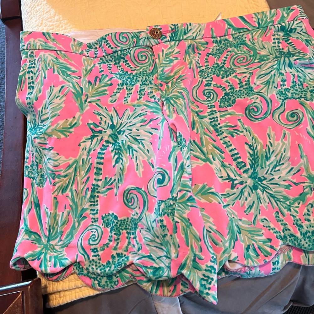 Lilly Pulitzer Tropical Pink and Green High Waist Shorts